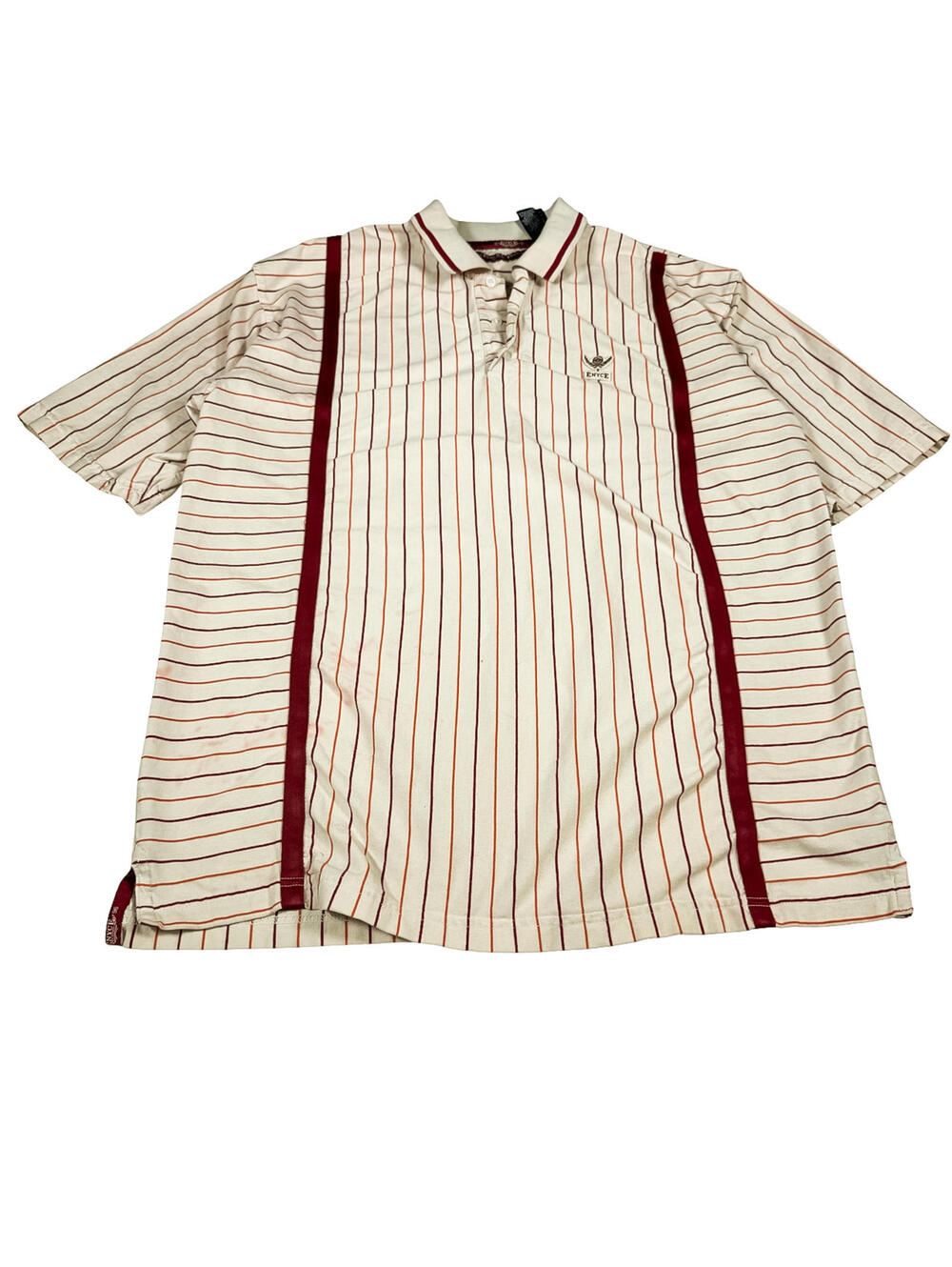 ENYCE Cream Red Striped Polo XL